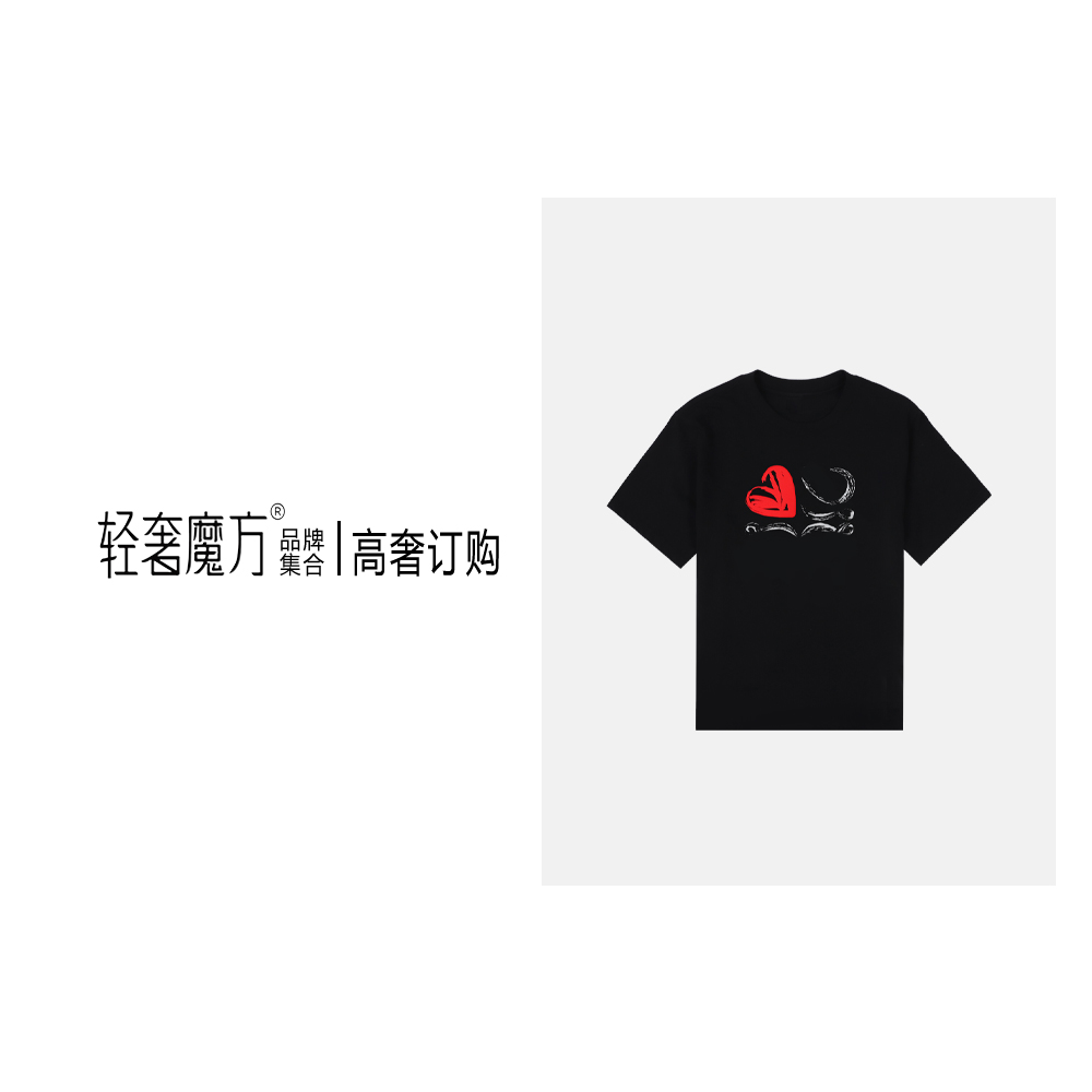 【高奢订购】轻奢魔方24新款经典纯棉短袖宽松休闲T恤衫F2492