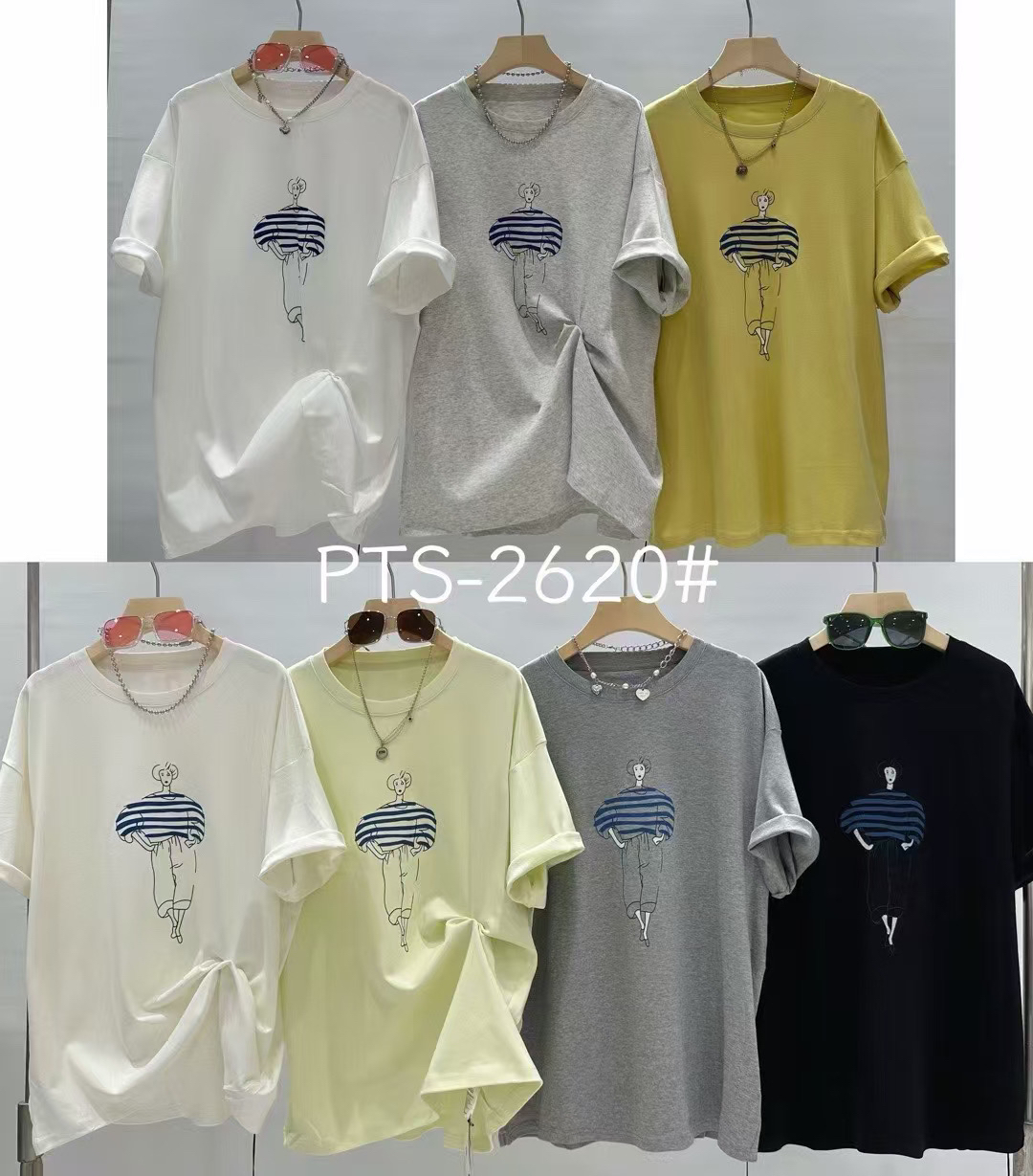 （101-200）夏季系列韩版休闲宽松百搭上衣多巴胺夏季衣服