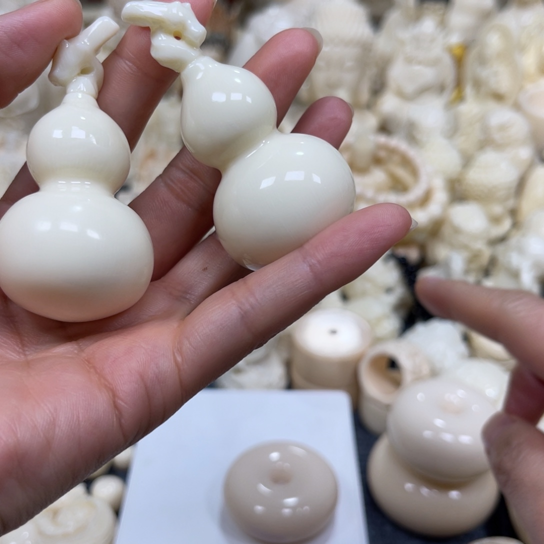 鱼***~猛犸象牙手串/手链/手镯葫芦2个