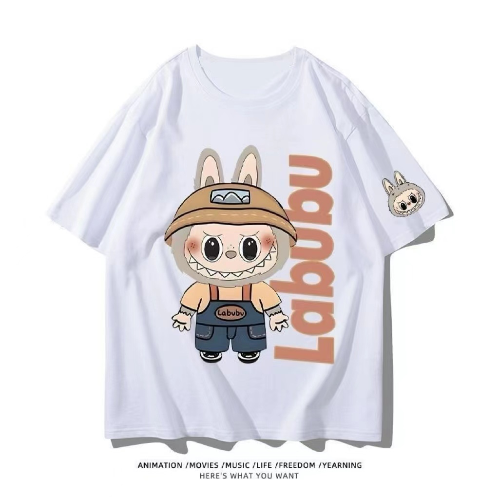 卡通萌趣布布~男童夏季个性帅气时尚潮流宽松印花短袖T恤9331