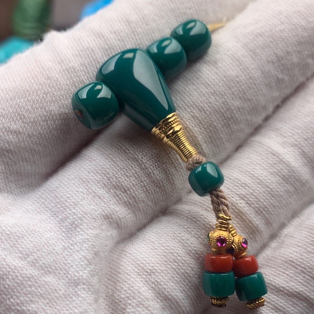 绿松石18K金镶嵌发饰