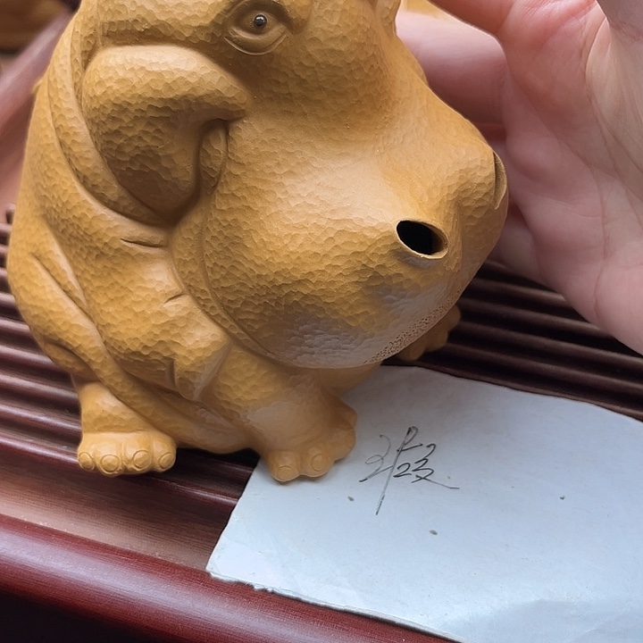 天***蝎紫砂茶宠紫砂河马微瑕