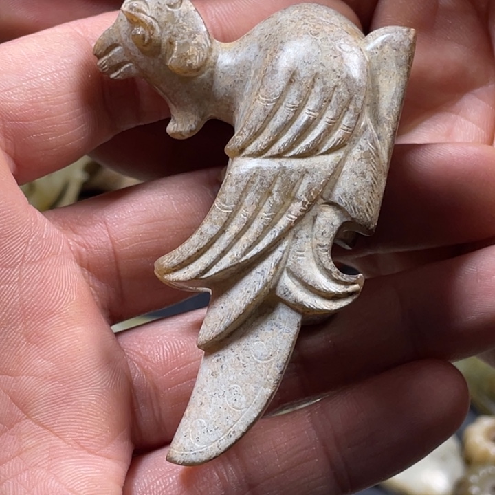 和田玉未镶嵌挂件凤鸟