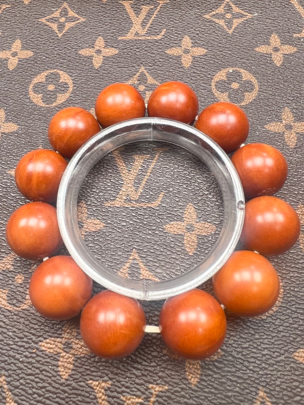 橄榄核老料全品正圆光珠手串1.9