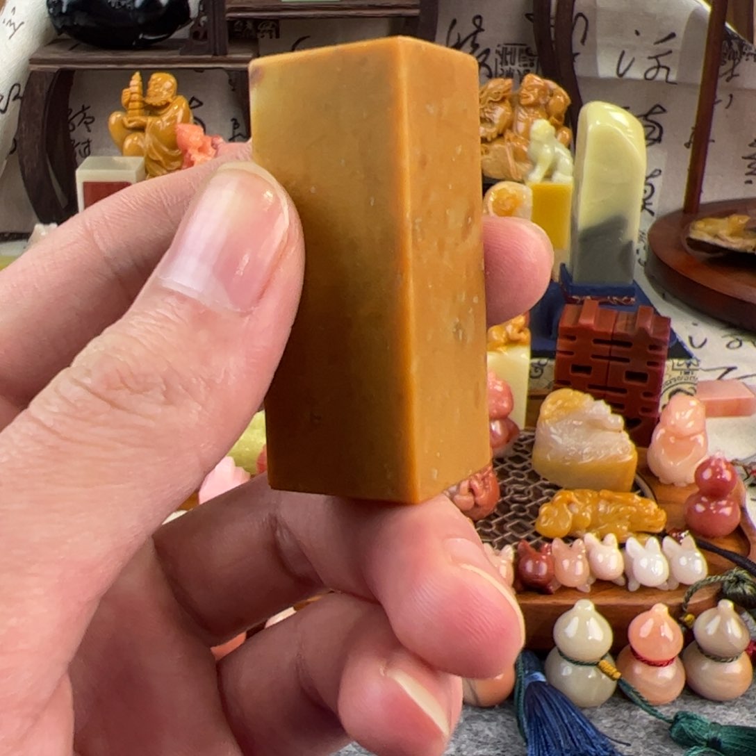 青田石黄金耀六面平