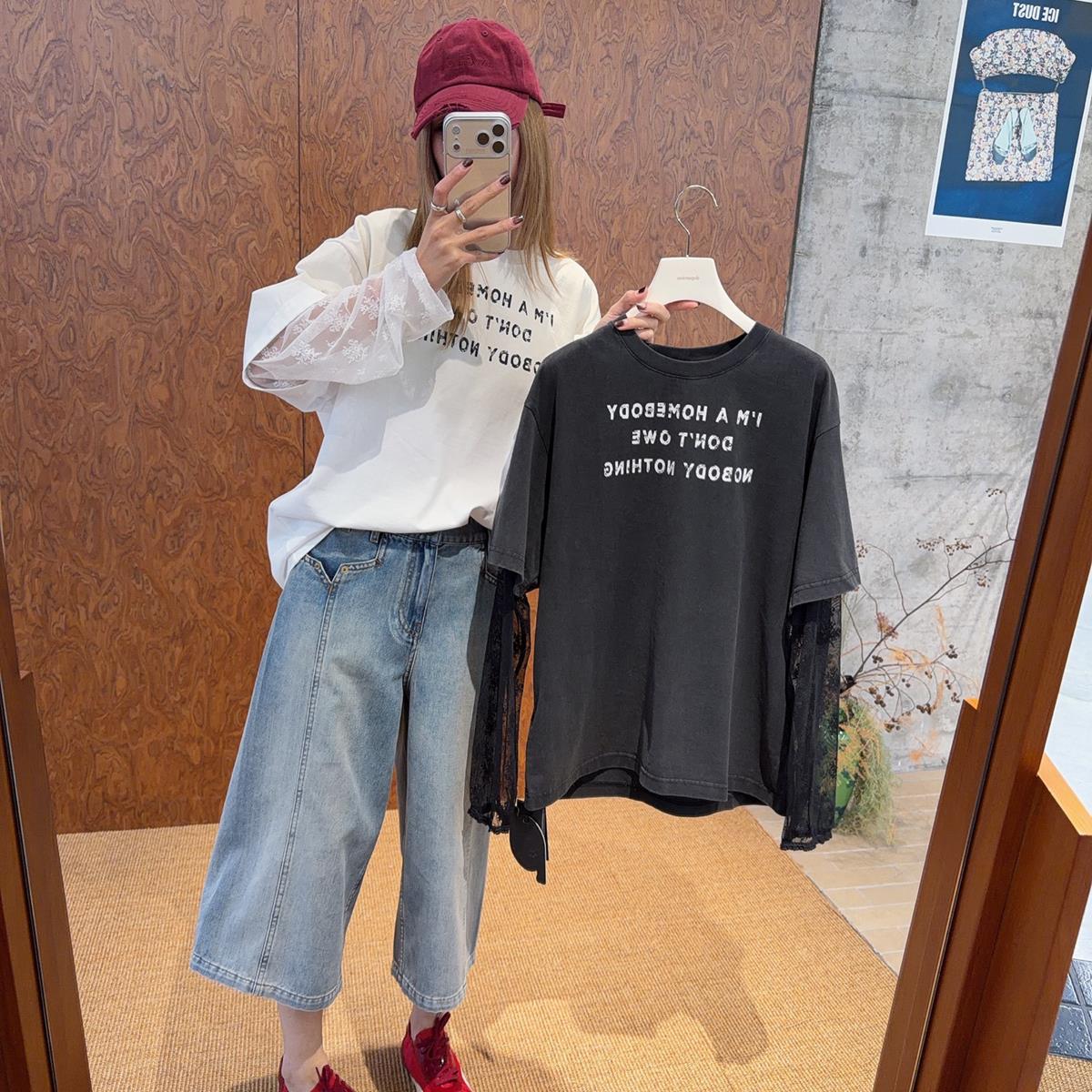VVNK JANE PLUS2026春假两件长袖字母T恤女1280dopdop买手店