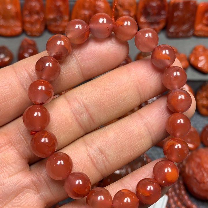 南红玛瑙手串未镶嵌10m m