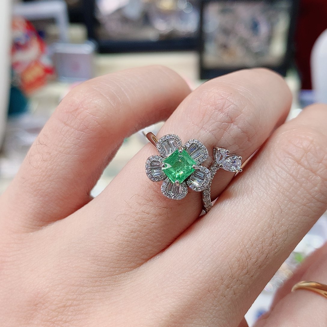 石榴石（沙弗莱）戒指银S925镶嵌