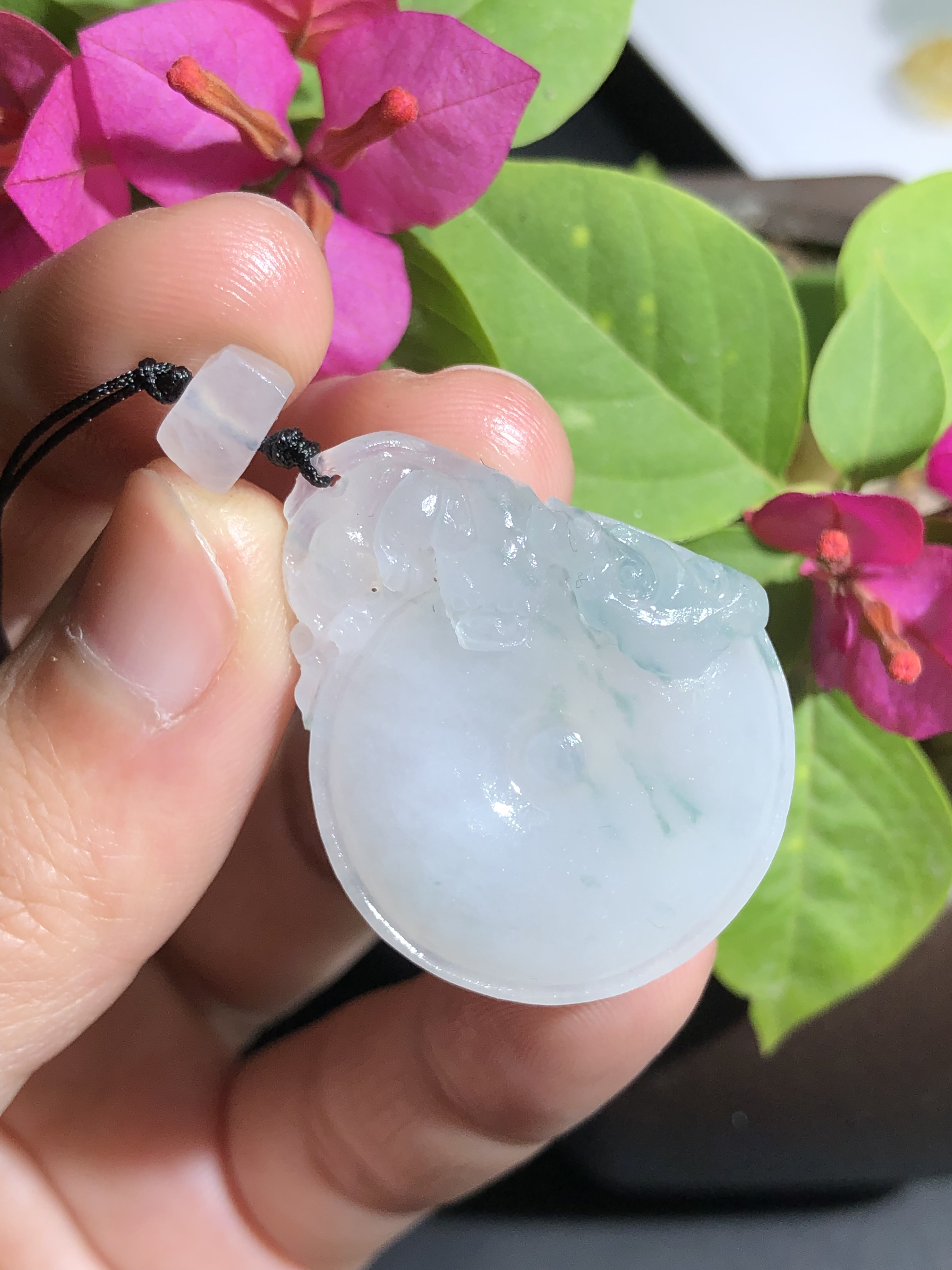 天然缅甸翡翠A货-冰胶福贝挂件【毛货定制未抛光无鉴赏期】