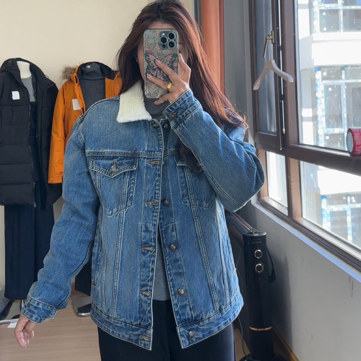 牛仔外套复古风加绒外套女