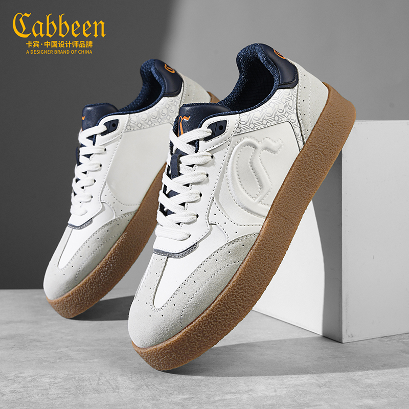 卡宾男鞋2025新款冬季低帮复古德训鞋男士简约百搭休闲鞋子男潮牌