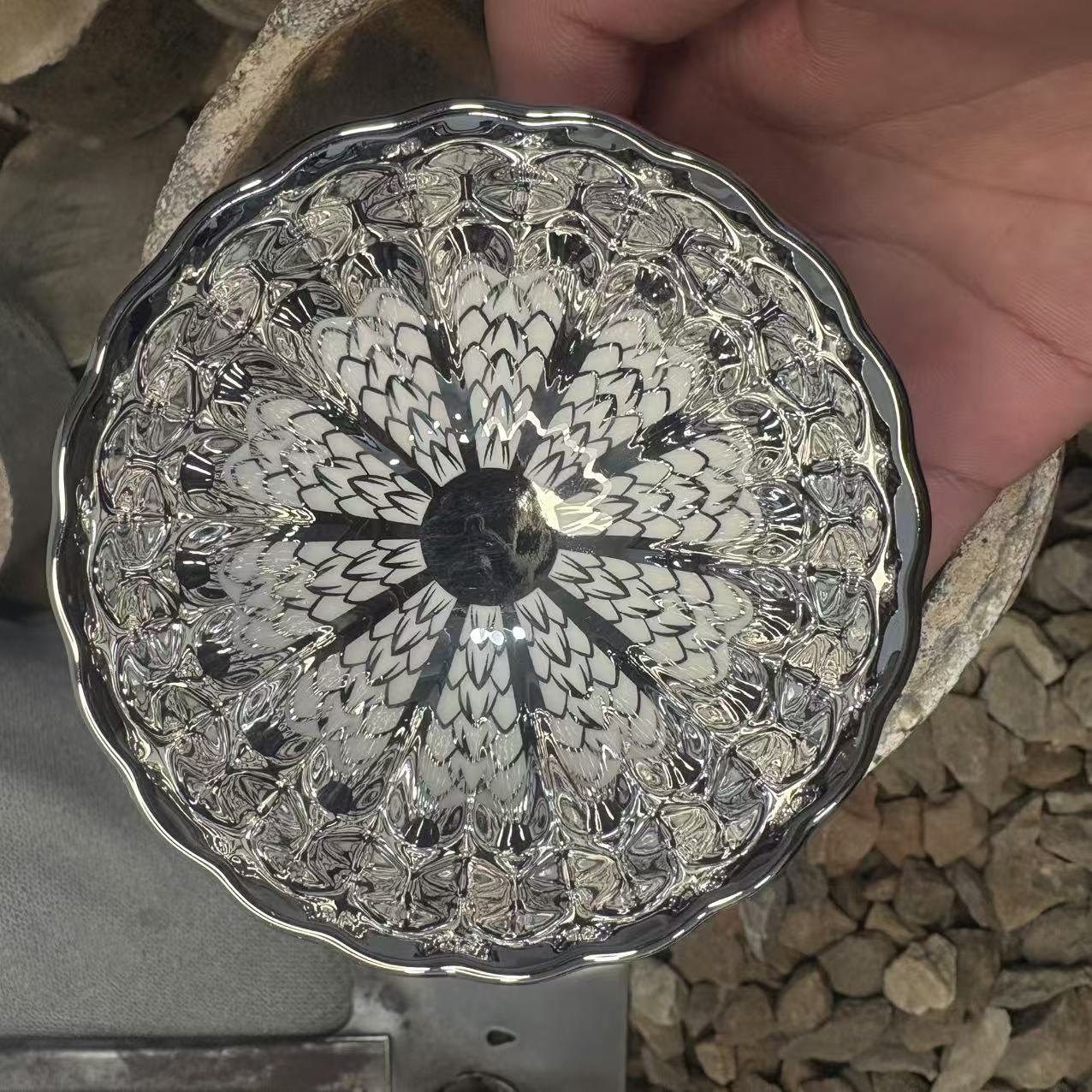 手工茶器 冰清玉洁 龙鳞纹裸杯