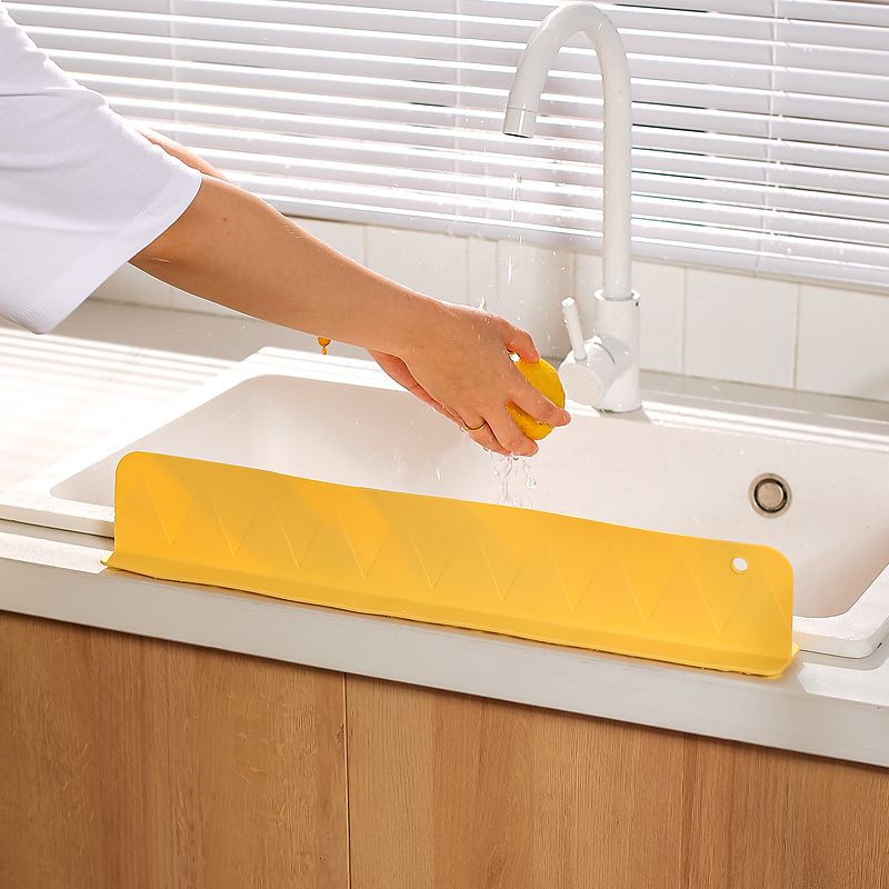 【挡水板】新款家用厨房水槽挡水板硅胶防水隔板挡水条水池防溅板厚