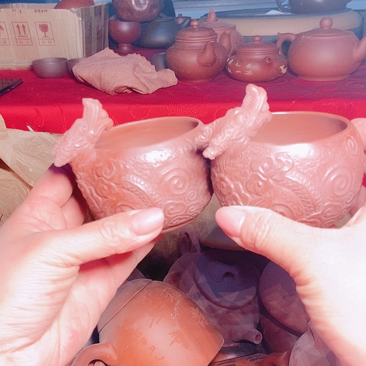 紫砂茶杯宜兴紫砂全手工制作