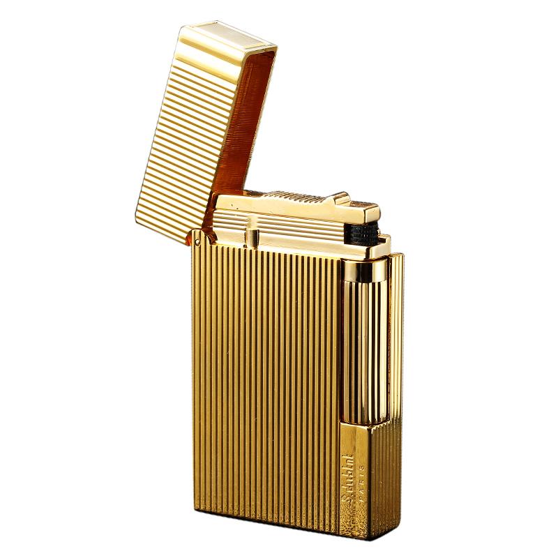 新  法国都柏特充气高档朗声打火机全铜声音清脆盖茨比竖条纹