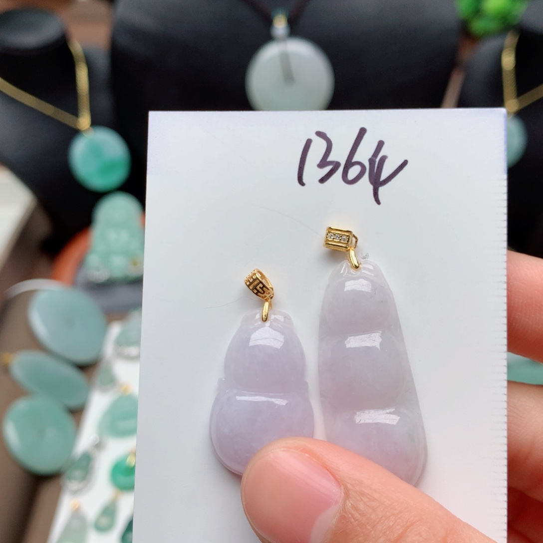 翡翠颈饰银S925镀金镶嵌吊坠