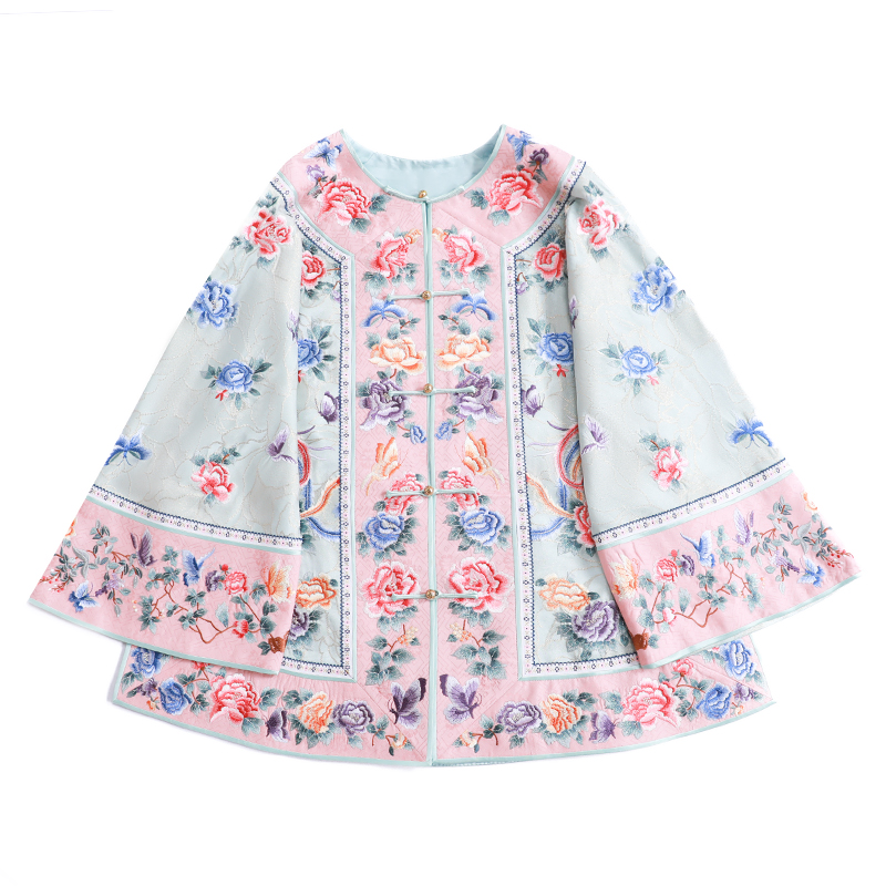 「国色天香」乐锦坊复古国风手工原创设计百搭刺绣国潮女装汉服上衣