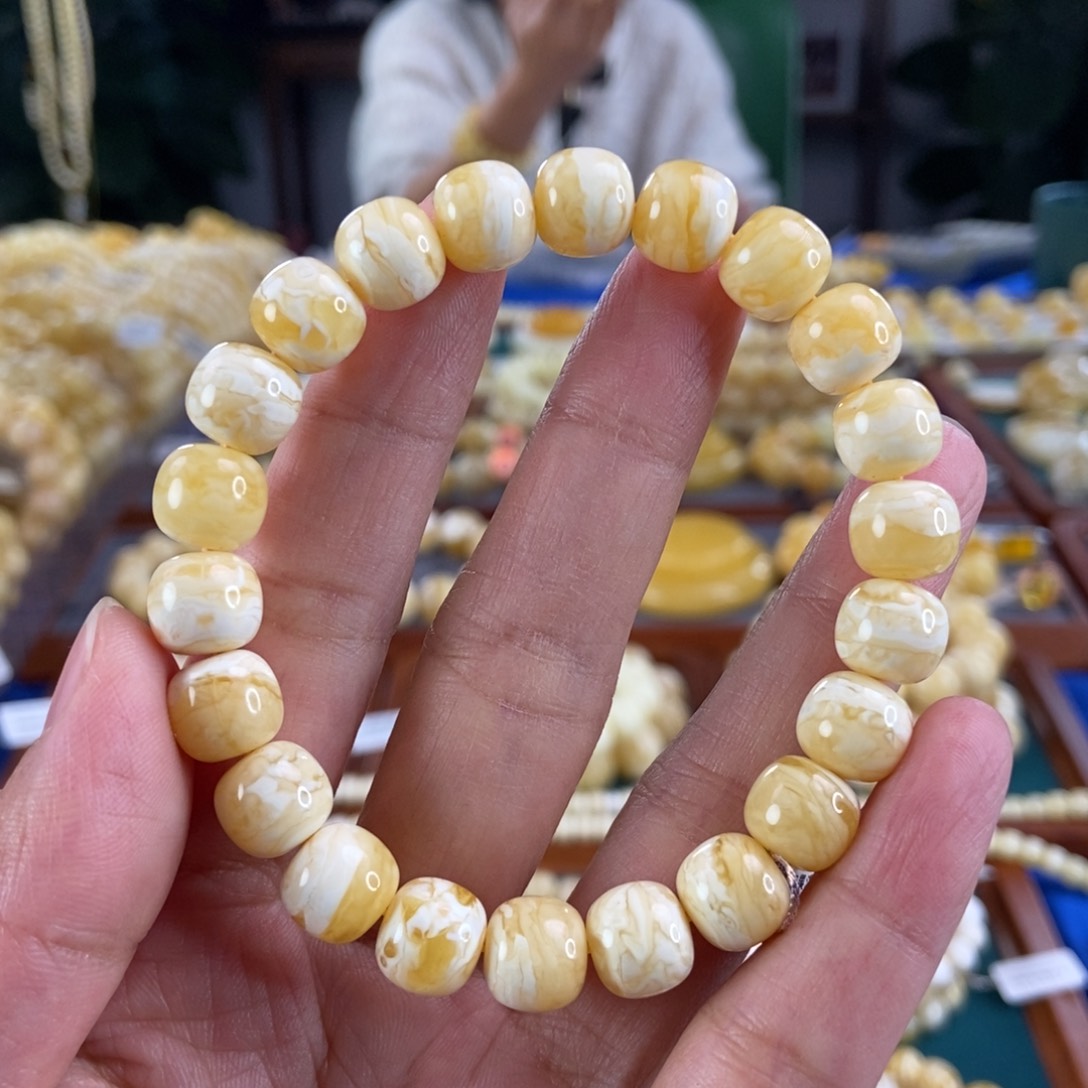 琥珀手链未镶嵌10同料虎皮13.2