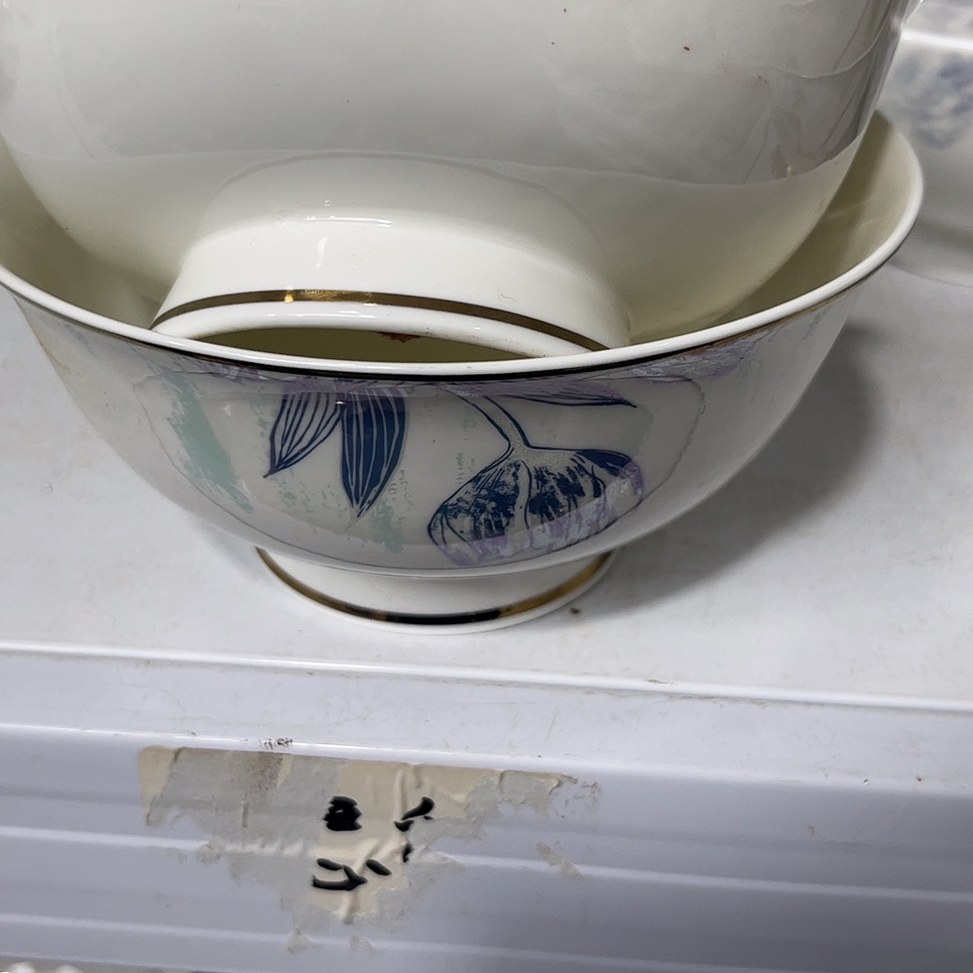 瓷片六寸面碗二个微瑕