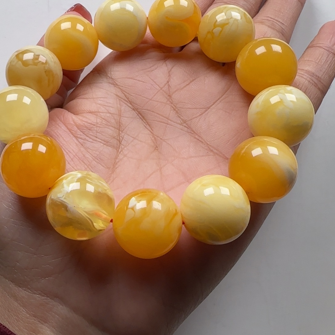 蜜蜡裸石未镶嵌山**仆17+精品多宝蜜蜡手串