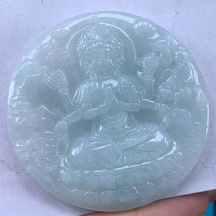 颈饰未镶嵌翡翠千手观音吊坠