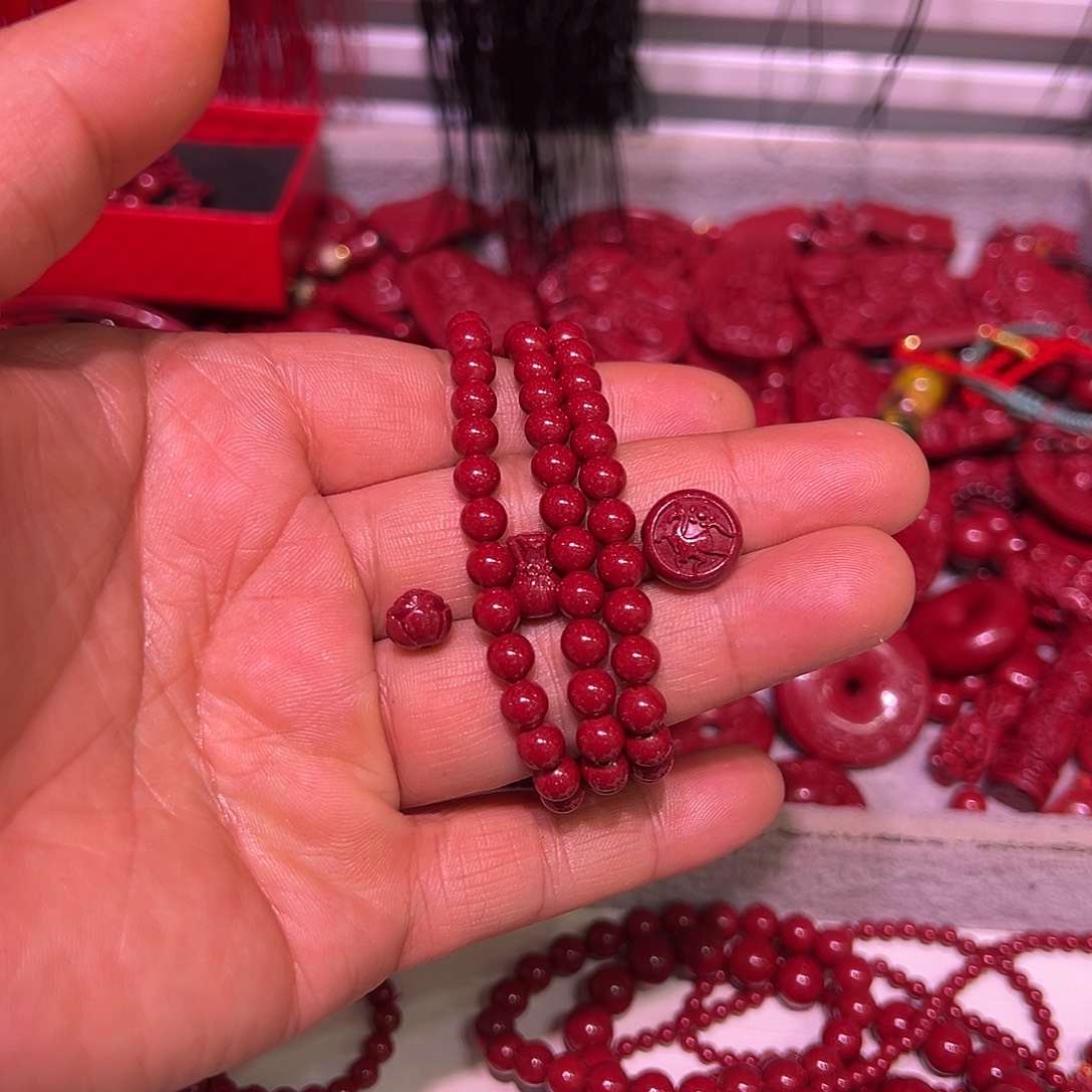 惜***之天然辰砂三圈6mm 