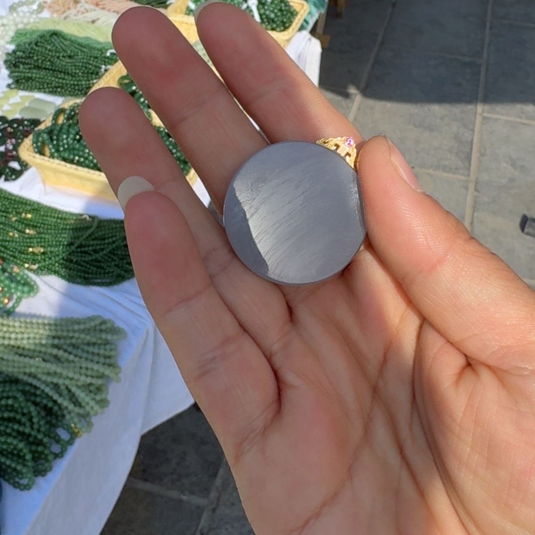 和田玉颈饰18K金镶嵌