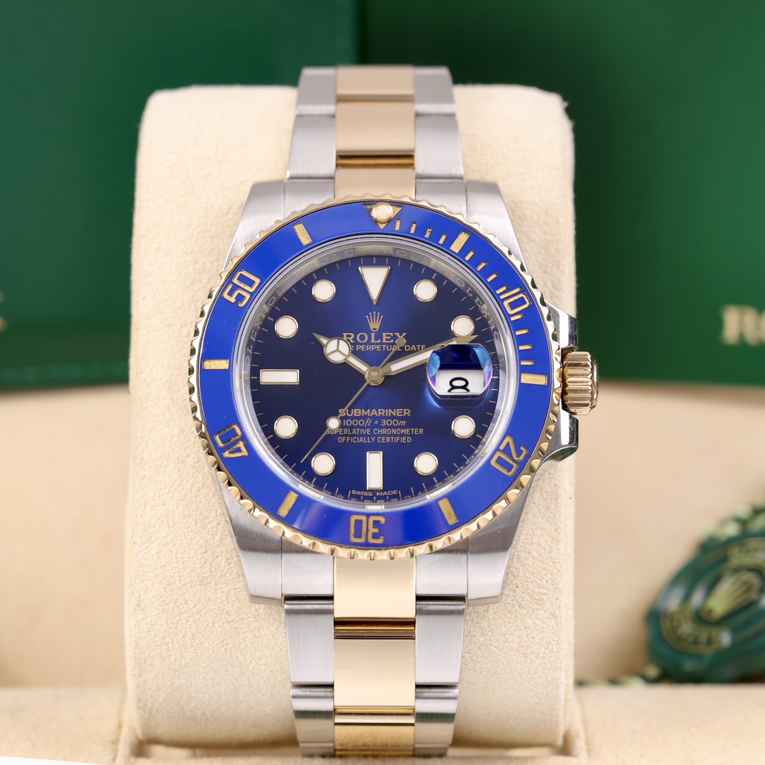 90新 Rolex/劳力士 116613LB 间金蓝鬼 40mm 2018年保卡