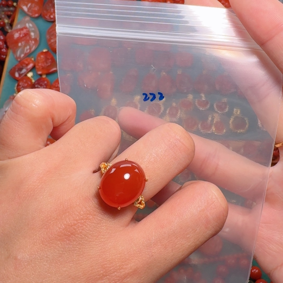 南红玛瑙南红银S925镶嵌如**祥