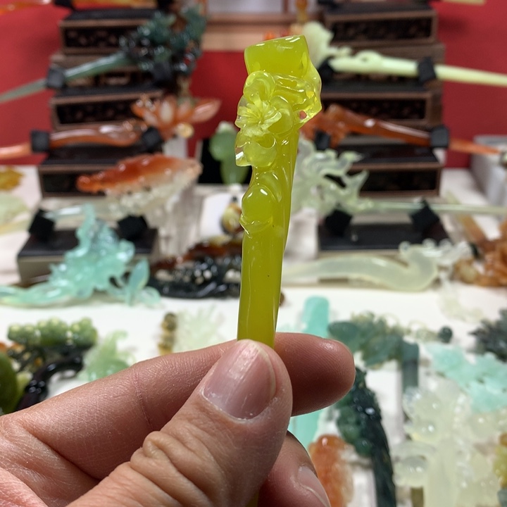 蛇纹石玉发簪未镶嵌