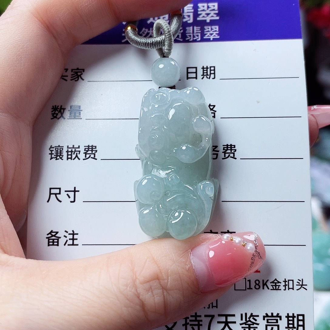 翡翠未镶嵌颈饰貔貅09