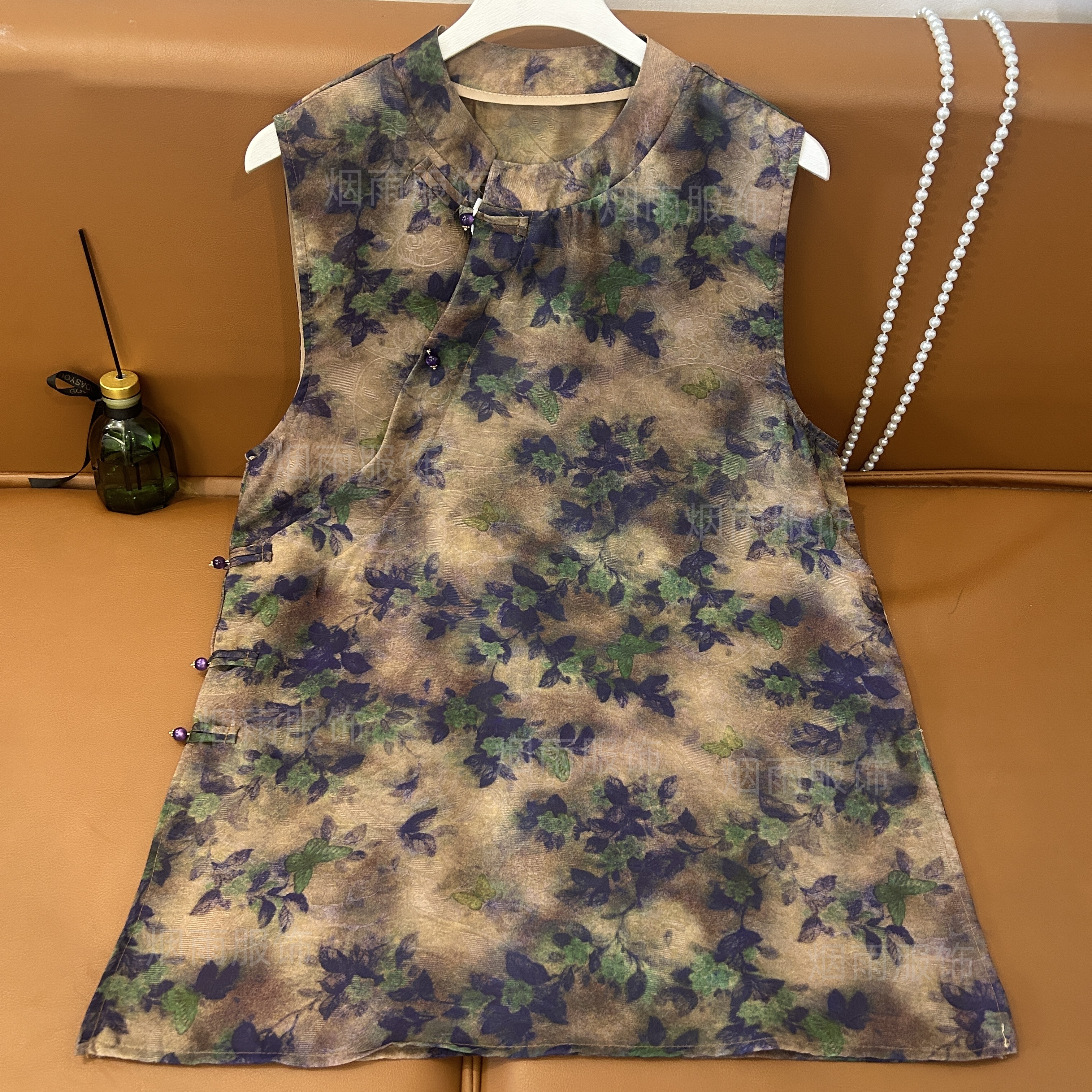 浮光锦25年新款夏季奥黛新中式时尚国风斜襟时尚提花女装遮肉显瘦