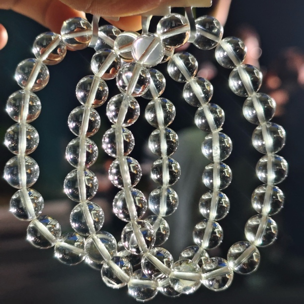 【书记甄选】天然高品白水晶单圈手链 多样性发一件 约10mm 6693CK