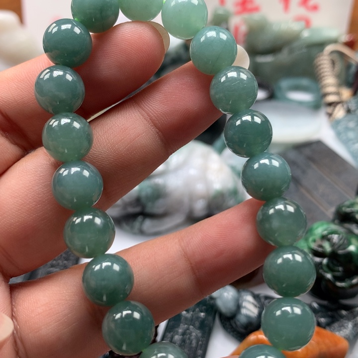 翡翠颈饰未镶嵌保真天然A货翡翠