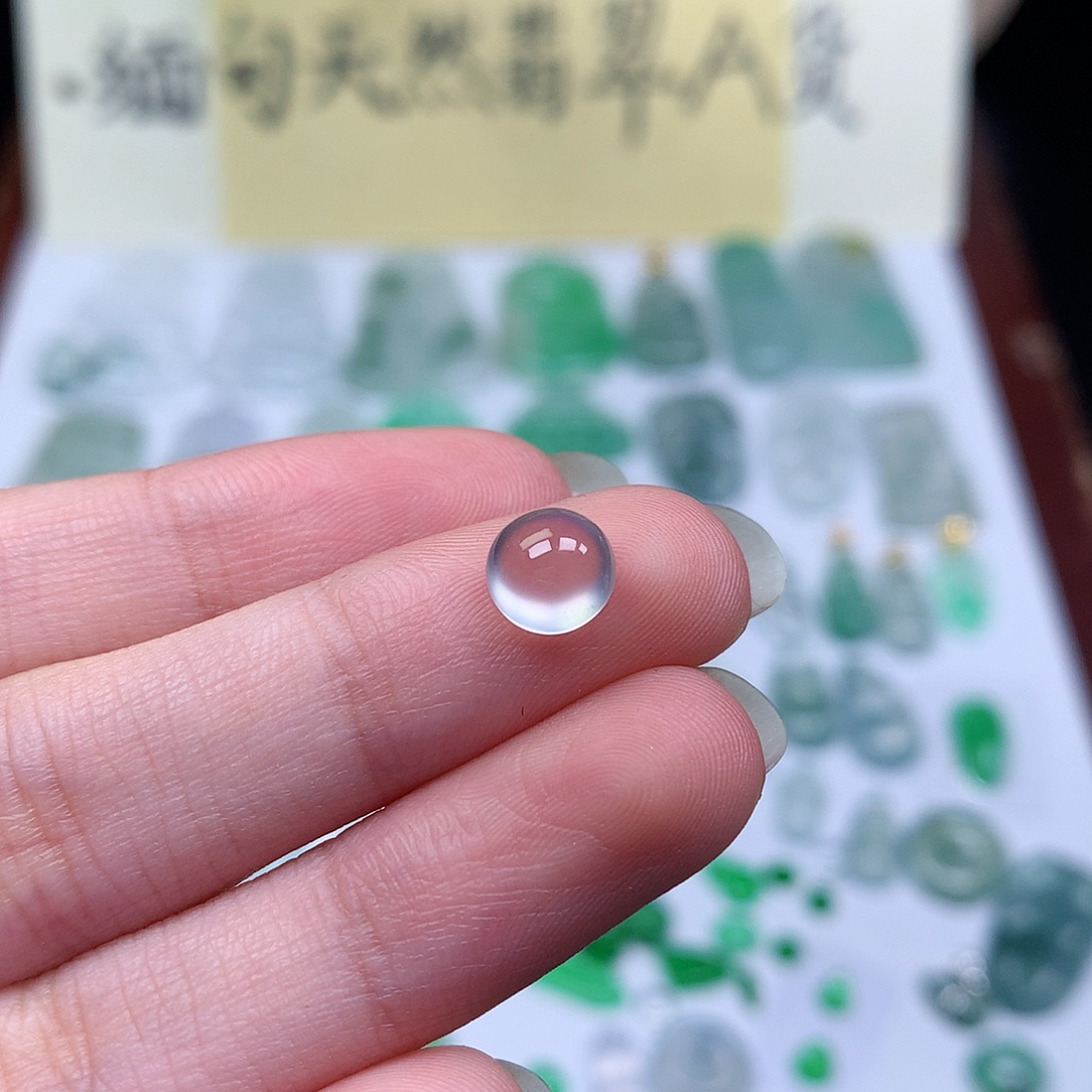 翡翠裸石缅甸天然A货翡翠冰种蛋面