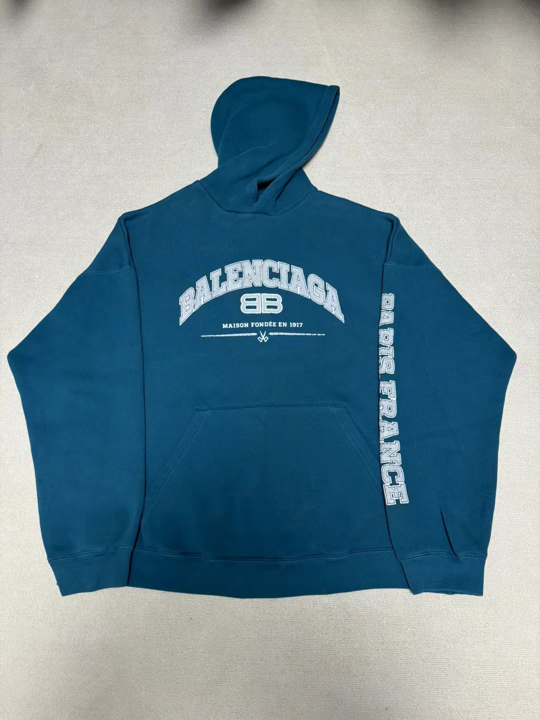 99新 Balenciaga/巴黎世家 剪刀字母Logo连帽长袖卫衣 99新
