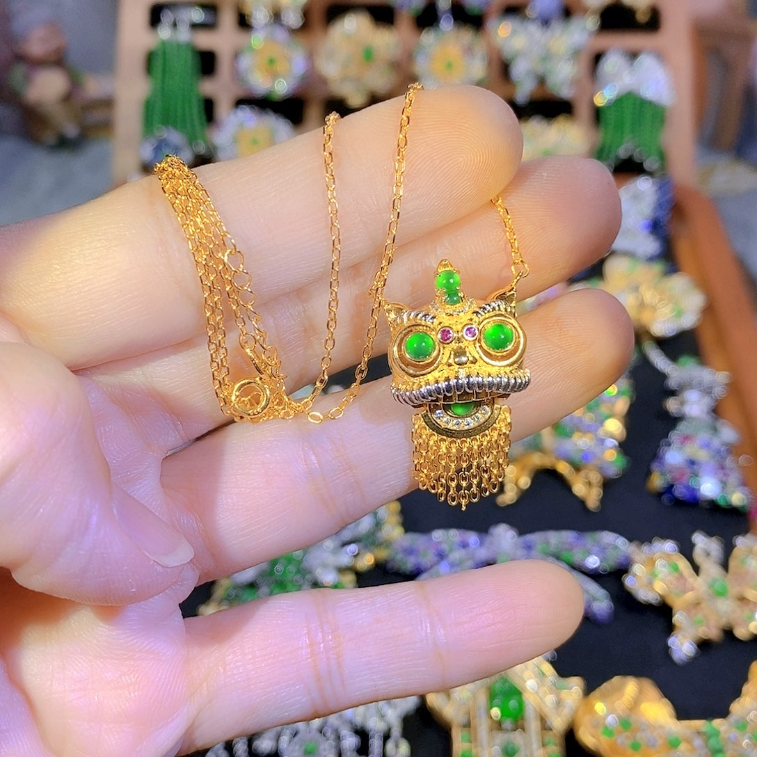 吊坠(不含链)银S925镶嵌翡翠