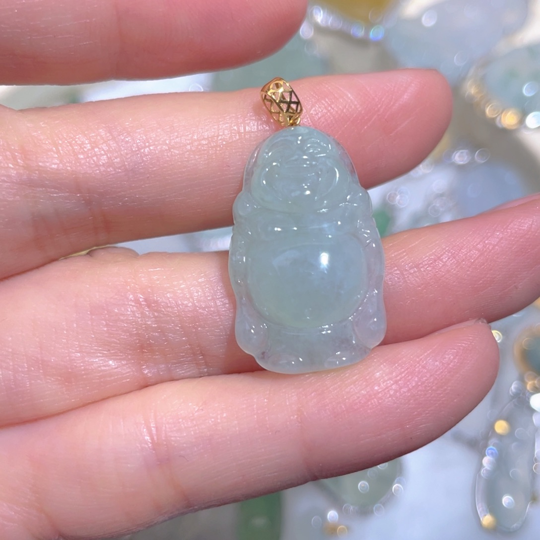 翡翠颈饰18K金镶嵌翡翠