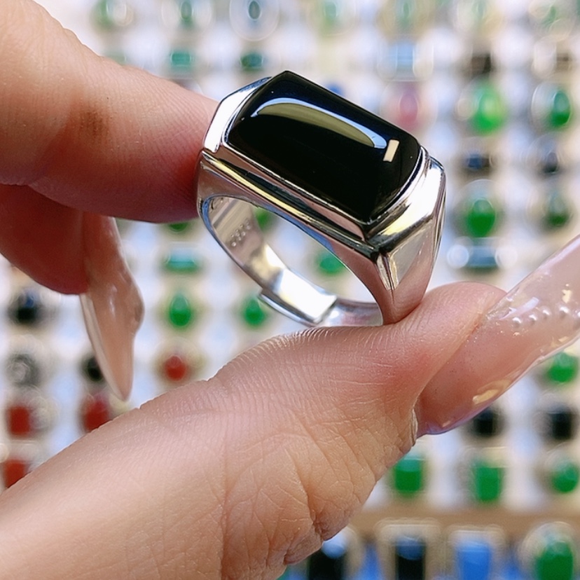 【闪购商品】玛瑙/玉髓戒指银S925镶嵌