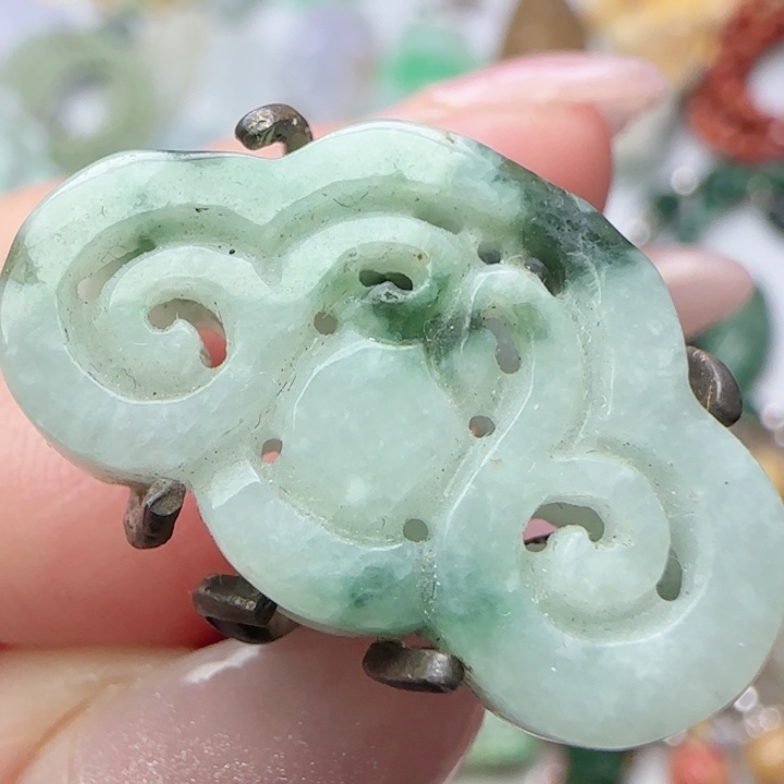 翡翠银S925镶嵌颈饰天然A货75