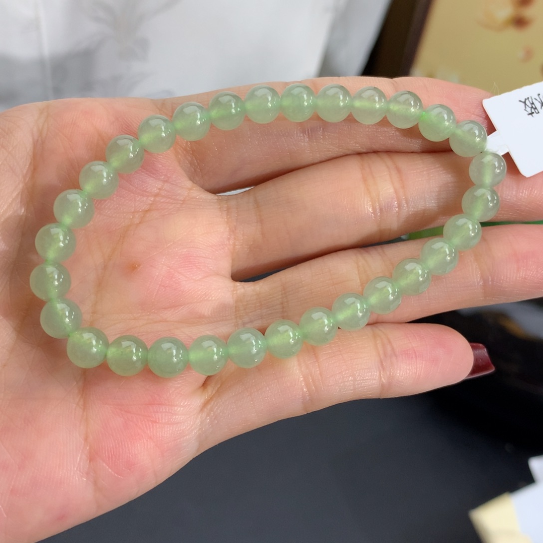 翡翠未镶嵌手串卡6冰胶晴手串