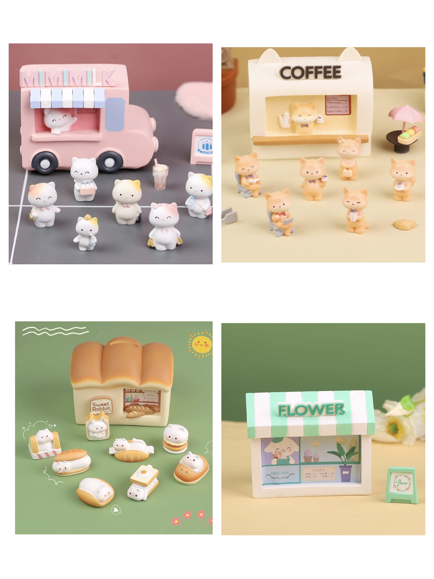 新品牛奶铺子存钱罐树脂礼品摆件