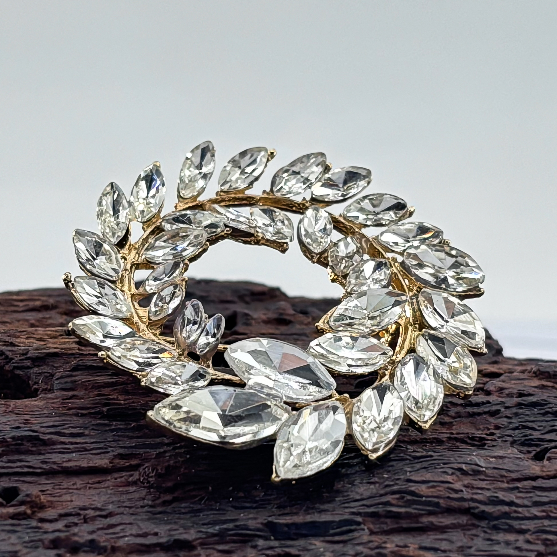 合金合成锆石胸针 合金合成锆石胸针 3006简约麦穗胸针