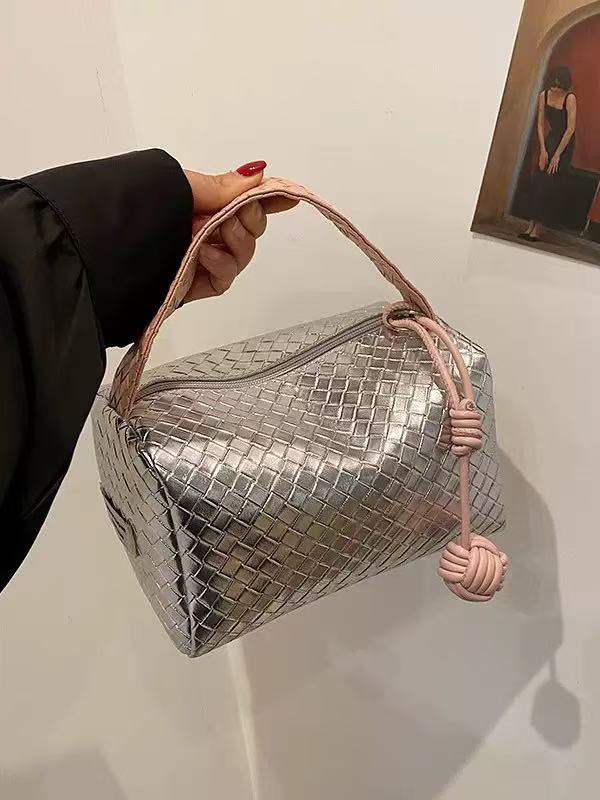 新款新款编织手提女包大容量化妆包便携洗漱女 包时尚百搭外出旅