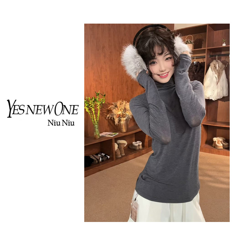 山羊绒高领毛衣堆堆领洋气学院风百搭修身内搭上衣针织衫163029