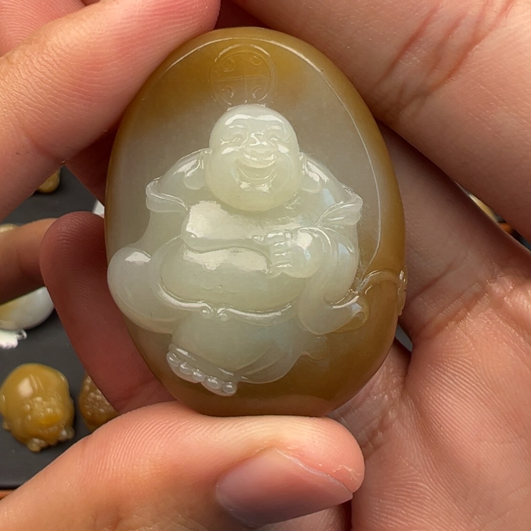 和田玉（糖玉）颈饰未镶嵌@***问