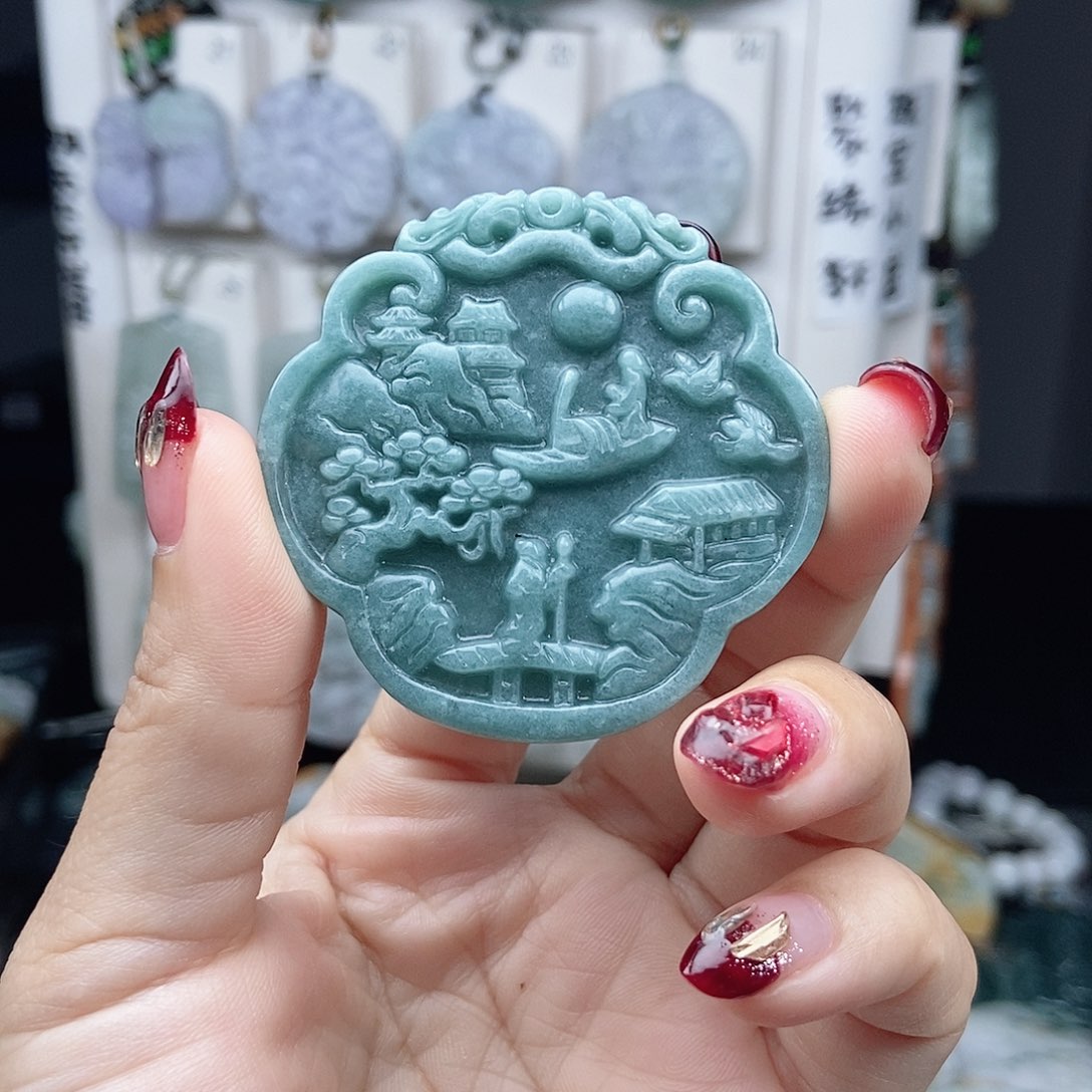 翡翠颈饰14K金镶嵌翡翠