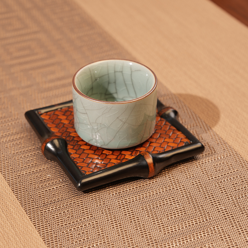 竹编复古筇竹茶杯垫家用竹子隔热茶托功夫茶道零配件