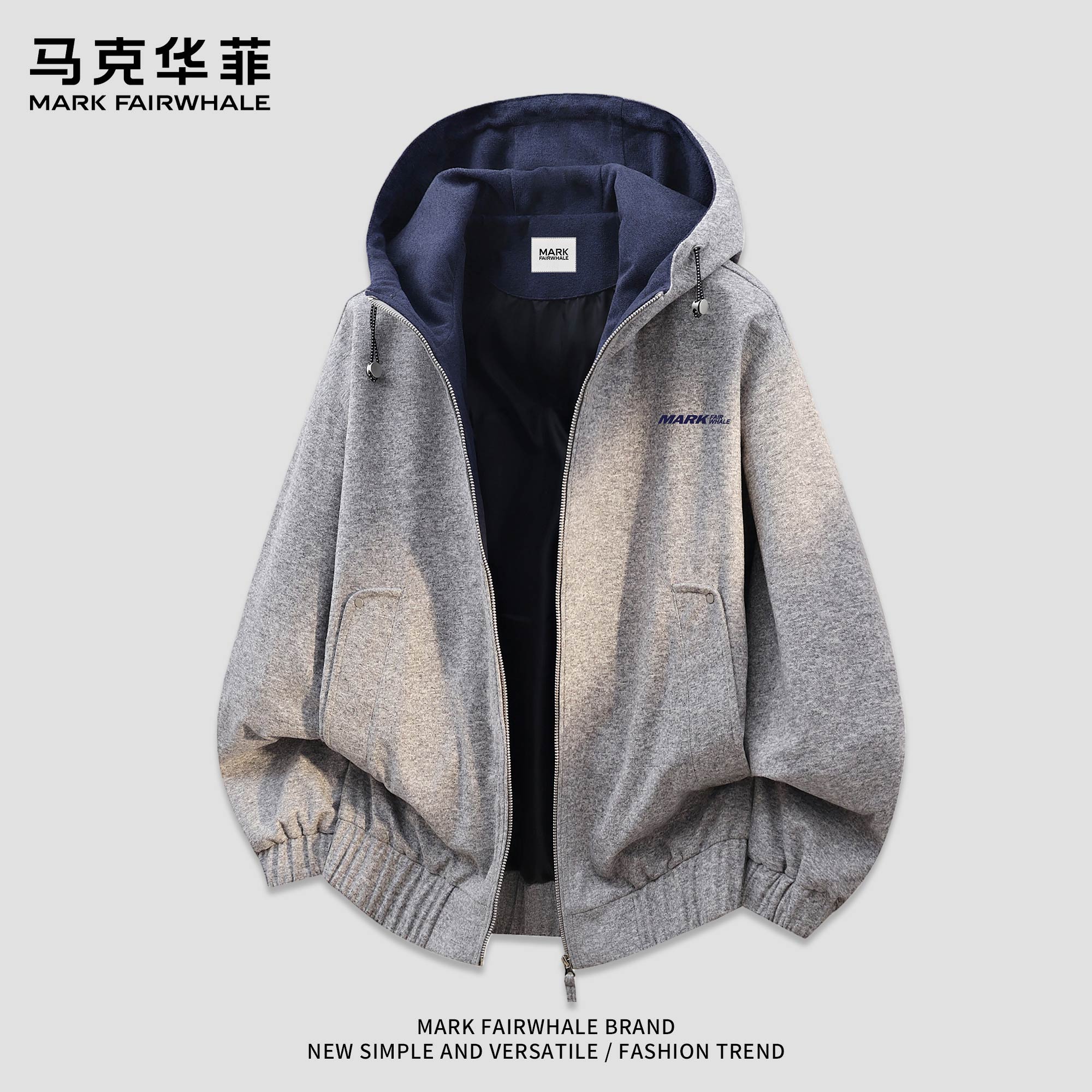 马克华菲美式复古夹克2026早春新款情侣休闲连帽外套高级感男装商品图