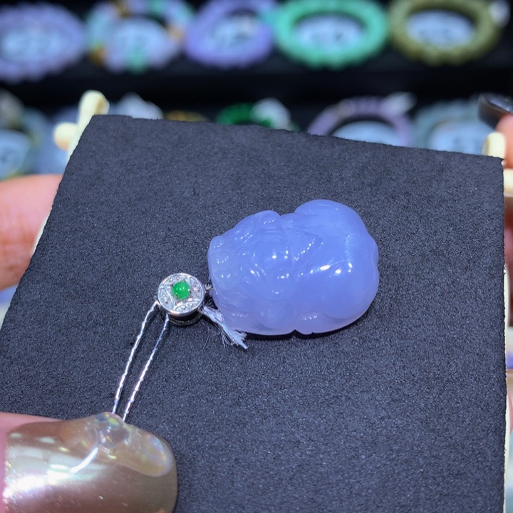 翡翠18K金镶嵌手链翡翠